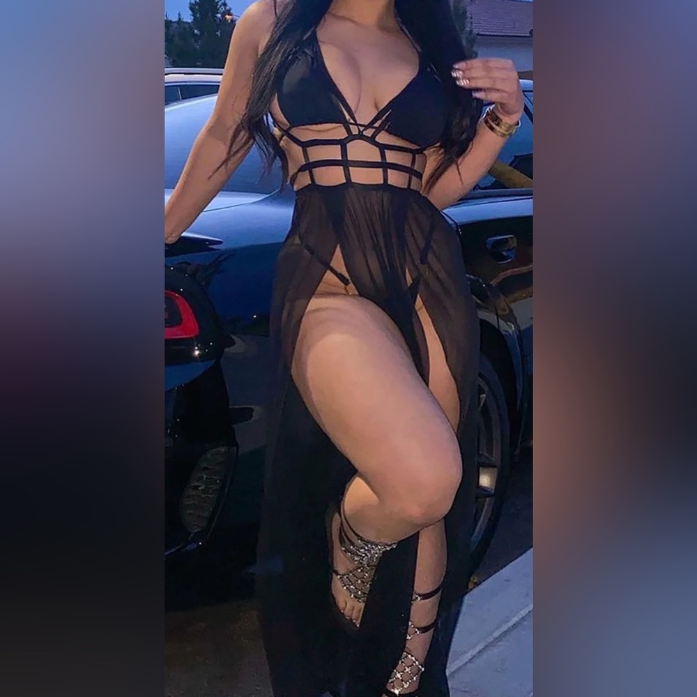 Fashion Nova Midnight Romance Swim Cover Up